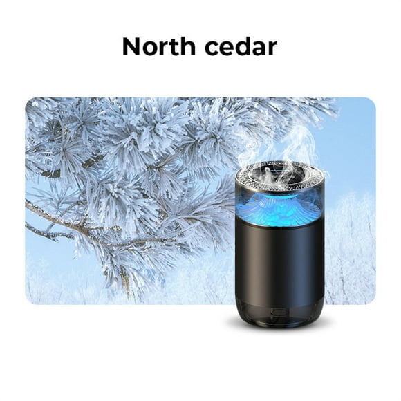 Xihbxyly Difusor de Aromaterapia En Aerosol para Coche, Atomización Electrónica de 360°, Tres Modos de Pulverización Ajustables, Luz Ambiental Integrada, Encendido y Apagado Automático con Vibración,