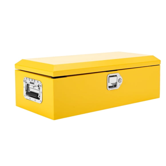 Yiwa Powder-Coated Steel Truck Tool Box, Durable Diamond Plate Storage Organizer with Lock and Side Handle for Trailers and RVs
