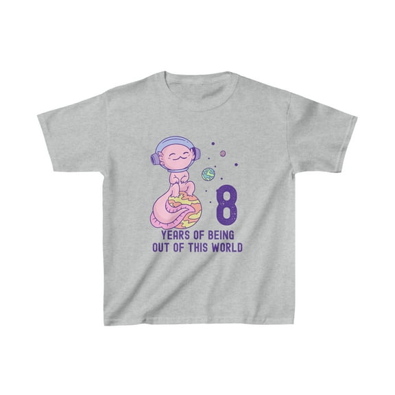 Axolotl Space 8th Birthday Kids T-Shirt