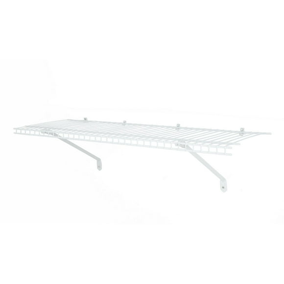 Mainstays Wire White 3-Feet Shelf Kits, Perfect Accessories Storage for Closet Room, Laundry Room, Wall Mounted