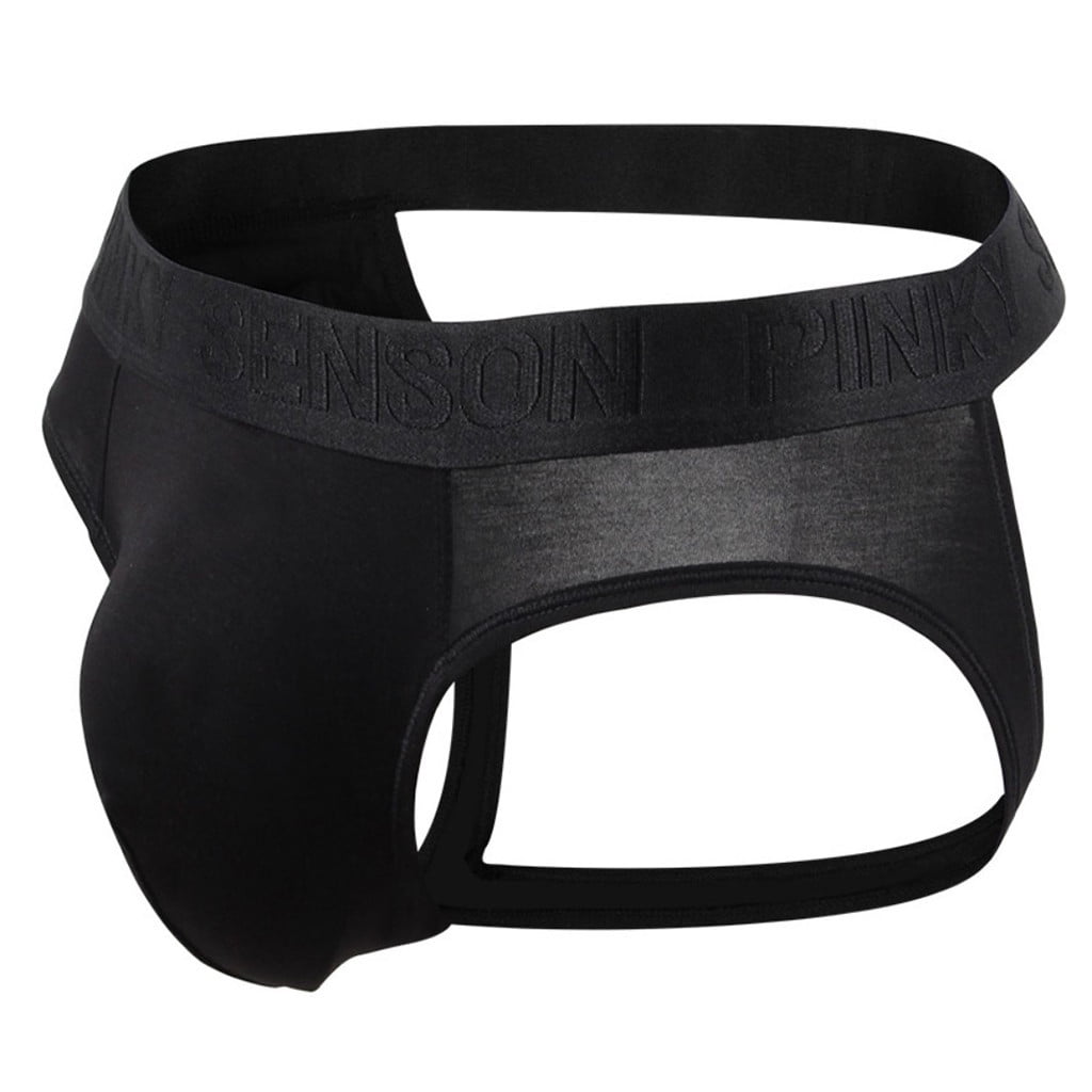 DNDKILG Mens Underwear Sexy Soft Sexy Jock Straps Briefs Black M