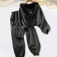 thumbnail image 4 of 3 Pcs/Set Women Hooded Coat Vest Pants Suit Zip-up Rhinestone Long Sleeve Drawstring Hem Hoodie Elastic Waist Ankle-banded Trousers Winter Daily Wear Tracksuit, 4 of 8