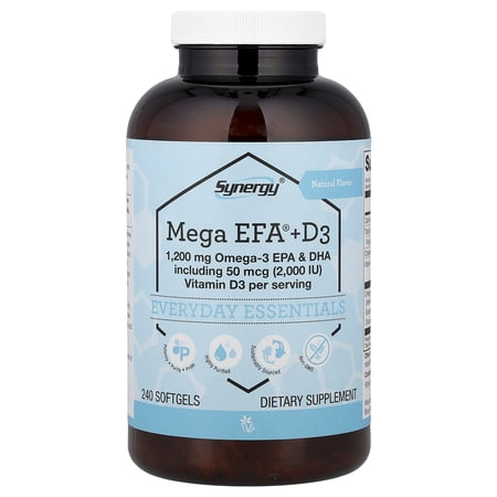 Vitacost Synergy®, Mega EFA® + D3, 240 Softgels