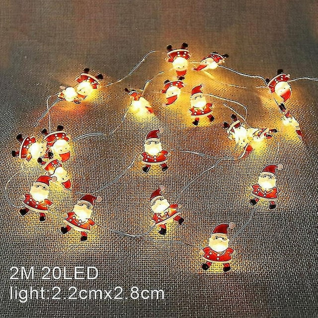 2m Santa Claus Christmas Tree Led String Lights Garland Snowflakes Decoration For Home Fairy New Year