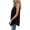 thumbnail image 5 of Summer Beach Tank Tops for Women Pleated Adjustable Strap Camisole Loose Fit Casual Sleeveless Black XL, 5 of 12