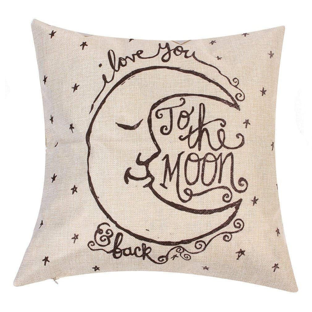 Popeven Cotton Linen Square Decorative Throw Pillow Case ...