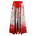 thumbnail image 6 of Nmnitkp Skirts for Women Halloween Print Women's Pleated Skirt Chiffon Elastic Waist A-Line Midi Length Skirt Fashionable Trends Maxi Skirt, 6 of 6