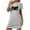 Gray, variant on Lorytime Vintage House Dress Womens Knee Length Short Sleeve Nightgowns Oversized Round Neck Cute Nightshirts Nightdress Sleepdress Comfy Soft Lounge Pajamas Dress Black L
