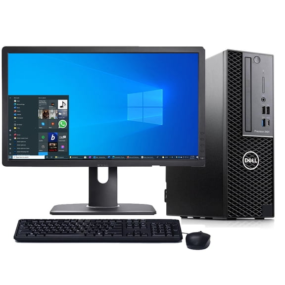 Restored Windows 11 Dell Precision 3431 Workstation Desktop PC | 8-Core i7 9th gen 3GHz CPU | 32GB RAM | 512GB SSD | 24" LCD | (Refurbished)