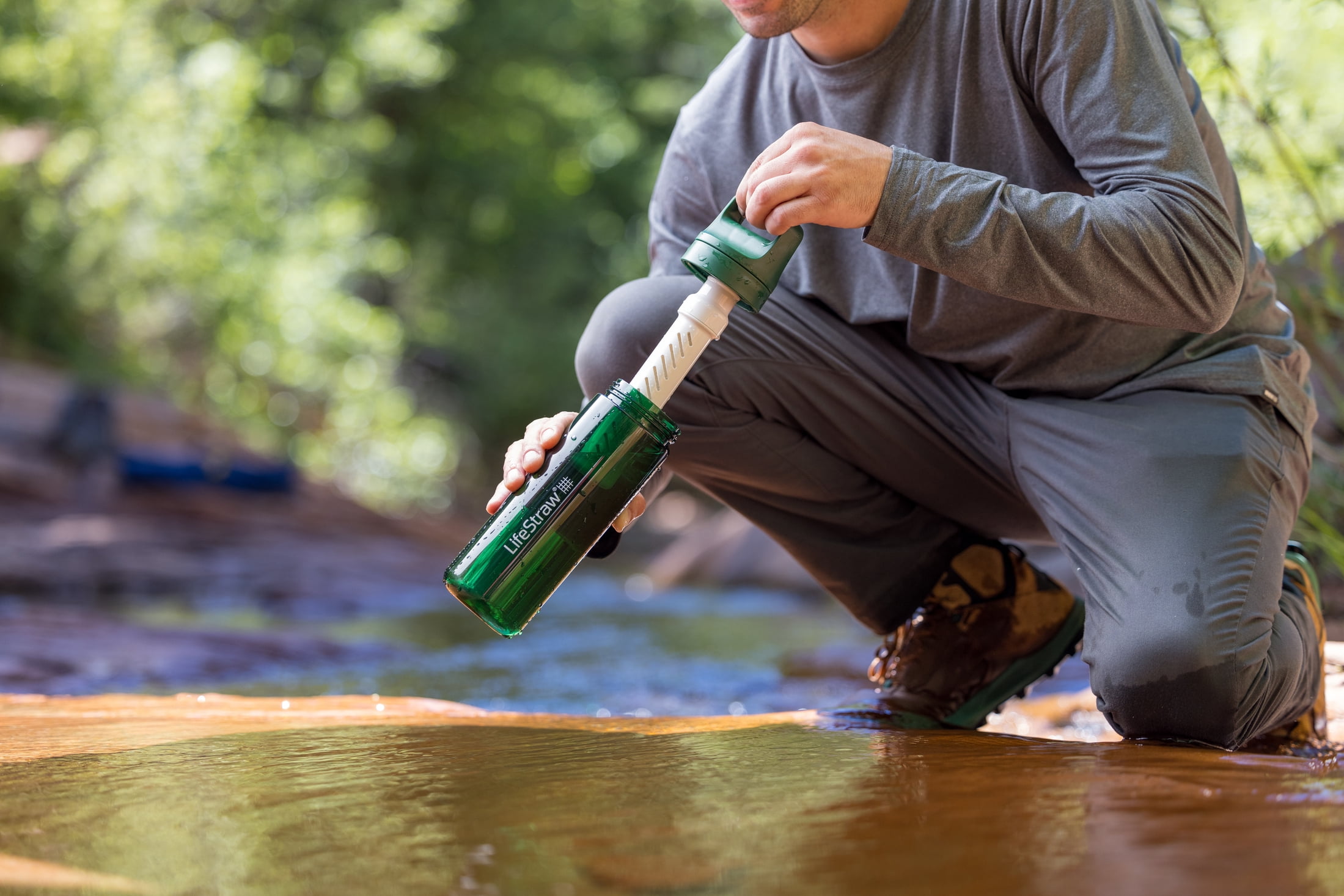 LifeStraw Go Series Water Filter Bottle; 22oz; Kyoto Orange