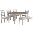 thumbnail image 2 of Duhome Dining Chairs Set of 4, Wooden Kitchen Chairs with Ladder Back and Upholstered Seat Classic Side Chair,Brown/Grey, 2 of 9