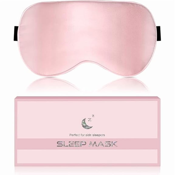 Silk Sleep Mask for Women - Soft Breathable Organic Natural Mulberry Silk Fabric Blackout Eye Mask for Sleeping with Adjustable Straps No Pressure Eye Mask for Travel Essentials Gifts (Pink)