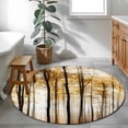 thumbnail image 4 of Round Area Rugs Collection 4 Ft, Yellow Forest Non-Slip Residential Carpet, Mysterious Tree Autumn Botanical Farmhouse Indoor Crawling Mats Runner Rugs for Living Room/Dining Room/Bedroom, 4 of 8