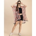 thumbnail image 2 of Moomaya Kimono Sleeves V Neck Regular Shrug - Women's Casual Printed Shrug, 2 of 9