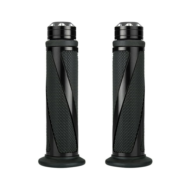 Yeacher Universal Motorcycle Twill Shape Metal Rubber Hand Grips Throttle Grip Handle For 7/8'' 22mm