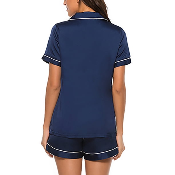 Conjunto De Pijamas Para Mujer, Ropa De Dormir Ligera De Manga Corta, Transpirable, Amigable Con La Piel, Con Botones, Regalo De Cumpleaños, Cuello De Muesca Para El Hogar, ANGGREK Otros