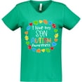 thumbnail image 3 of Inktastic I Love my Son Autism Awareness Women's V-Neck T-Shirt, 3 of 5