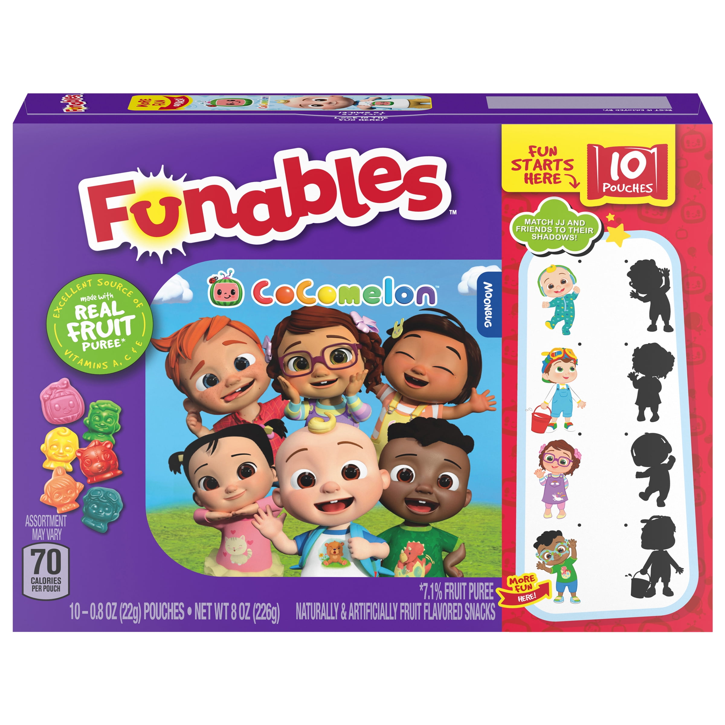 Funables Fruit Flavored Snacks, Cocomelon, 0.8 oz, 10 Count