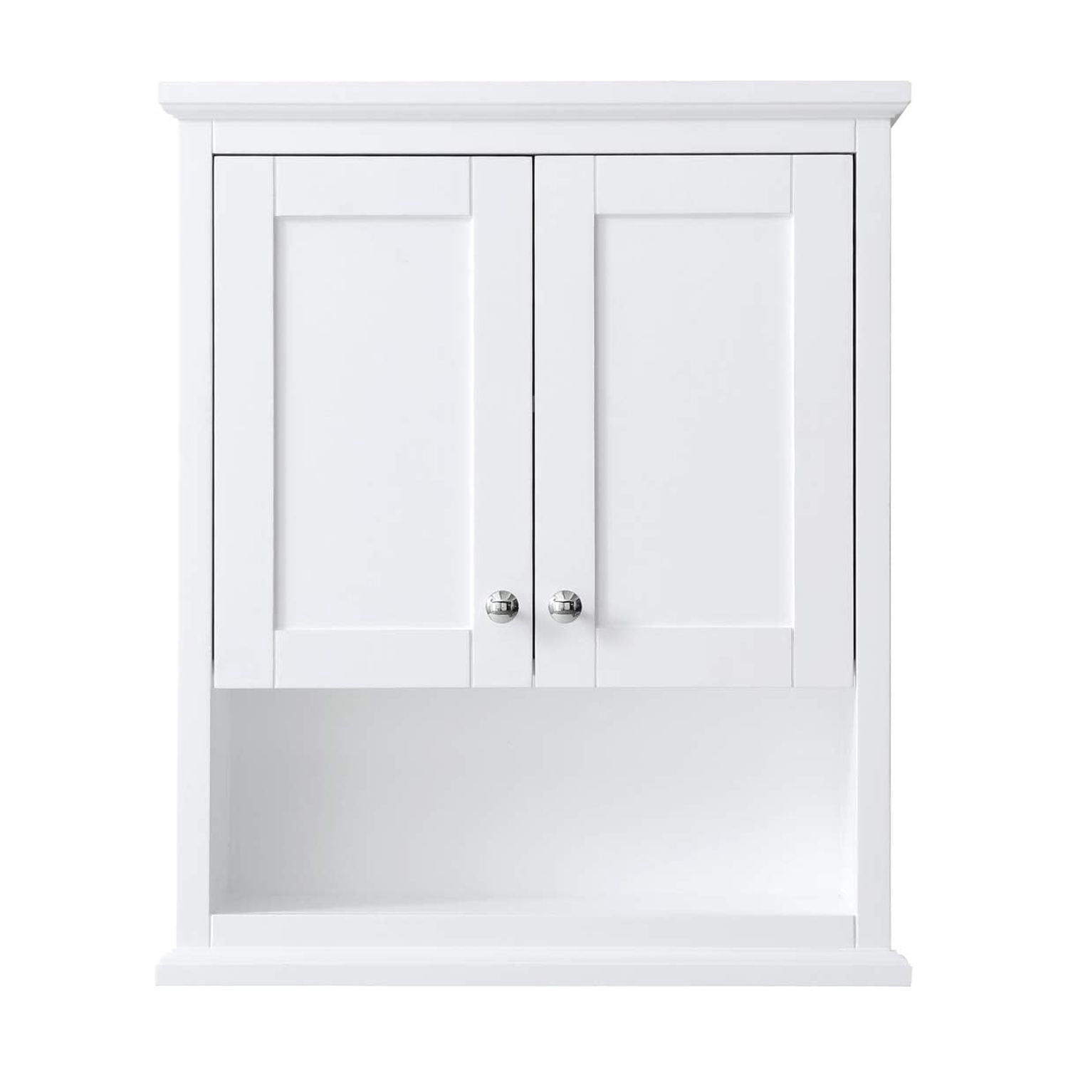 Wyndham Collection Avery 25" Wall-Mounted Wood Bathroom Storage Cabinet in White