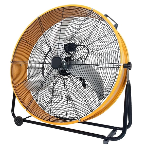 M optimized 30" High Velocity Drum Fan, 550W 14000 CFM Heavy Duty Floor Fan with 3 Speeds, 360° Adjustable Tilt, Heavy-Duty Steel Construction for Warehouse, Workshop, Gym
