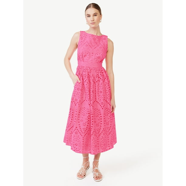 Scoop Women's Eyelet Midi Dress