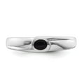 thumbnail image 4 of Auriga 925 Sterling Silver Rhodium-plated Black Onyx 5mm Band for Women Ring for Women Size- 9, 4 of 6