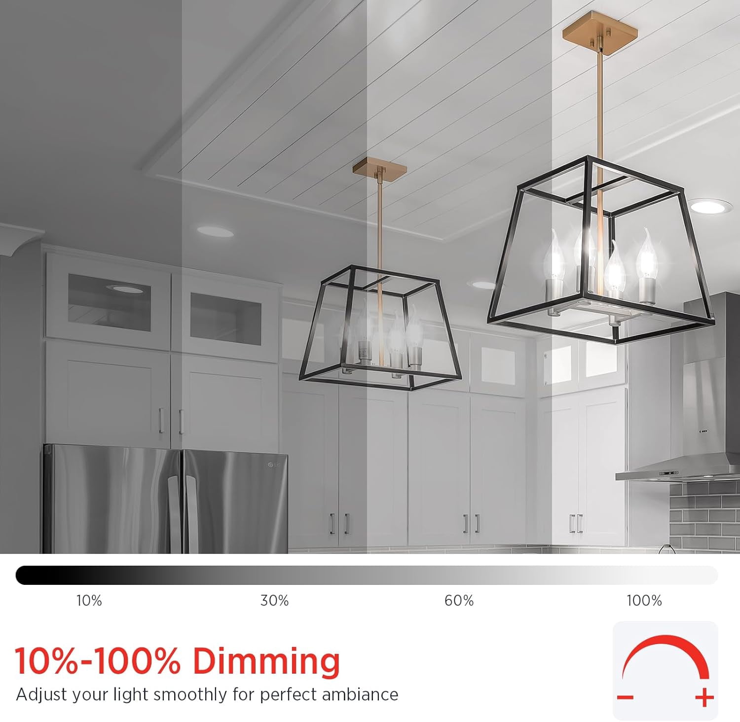 E12 Candelabra LED Bulbs Dimmable, 60W Equivalent CA10 Chandelier Light Bulbs, 5000K Daylight White Candle Bulbs for Chandeliers, Ceiling Fan, Pendant Light, 6 Pack