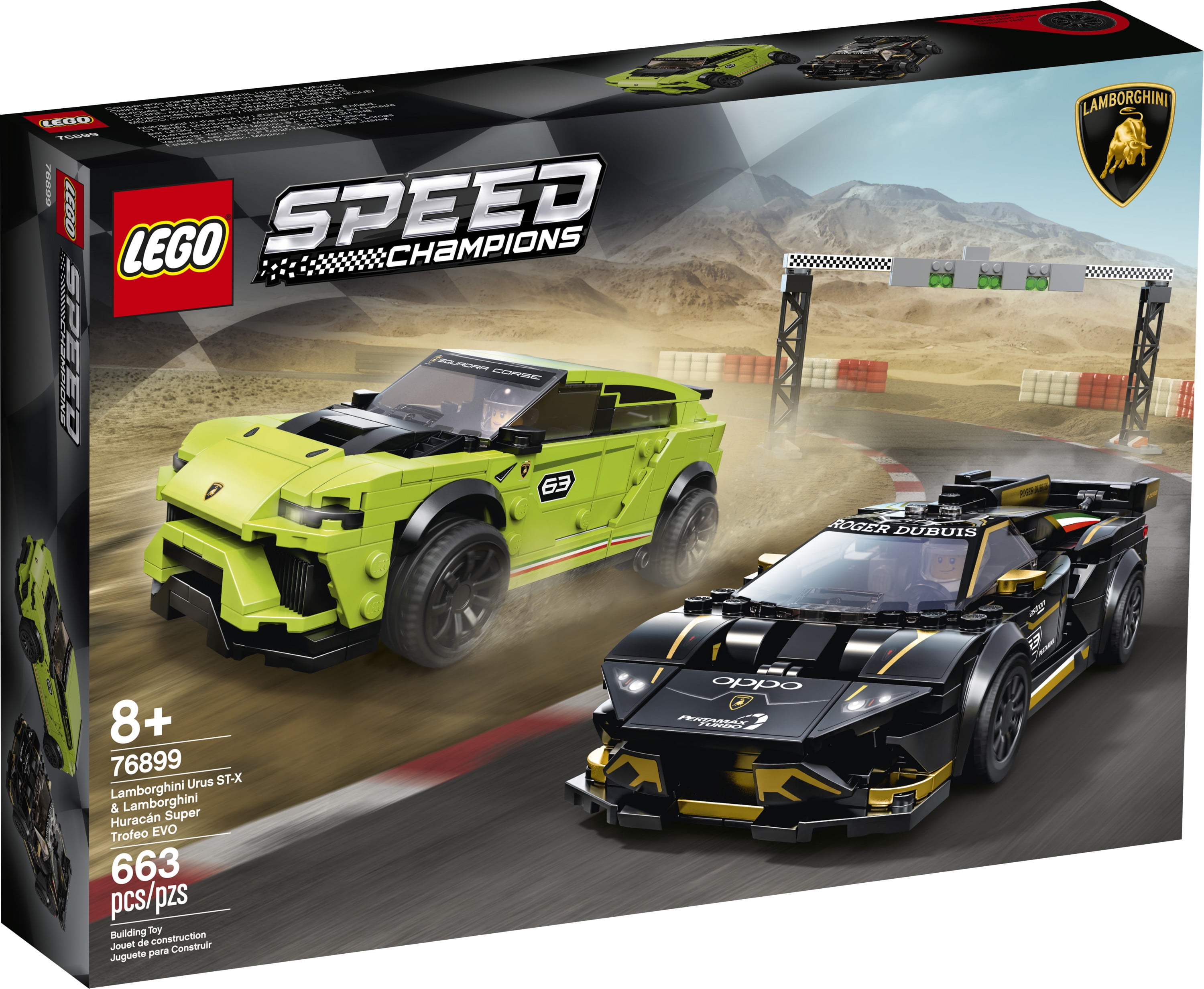 LEGO Lamborghini Speed Champions Fast Cars Set Urus ST X Huracan Super Trofeo EVO 76899 Building Kit Walmart
