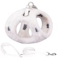 thumbnail image 1 of Winter Warm Coat Clothes Chihuahua Puppy Vest Dog Leads Dog Harness Leash Pet  Supplies WHITE XS, 1 of 8