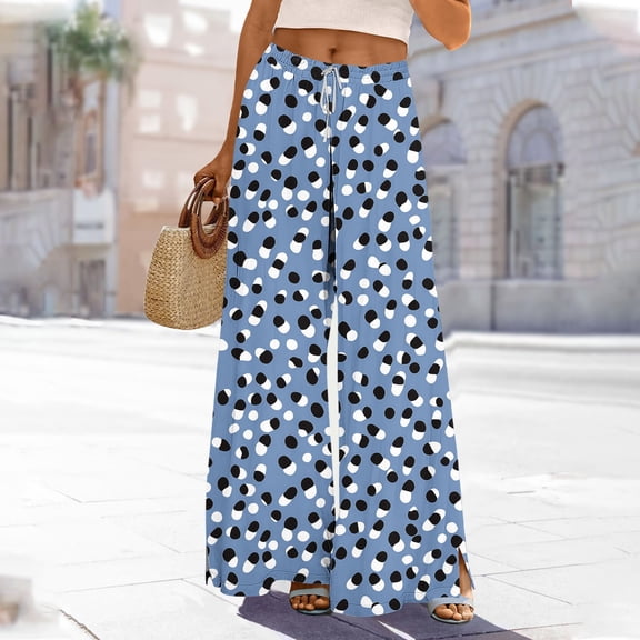 Runfenguu Baseball Pants, Baggy Cargo Pants Women Fashion Women Printed Pants With Elastic Waist Casual Loose Pockets Pants
