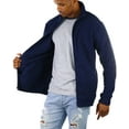 thumbnail image 6 of ToBeInStyle Men's Zip Up Long Sleeve High Collar Polar Fleece Jacket - Navy - X-Large, 6 of 7