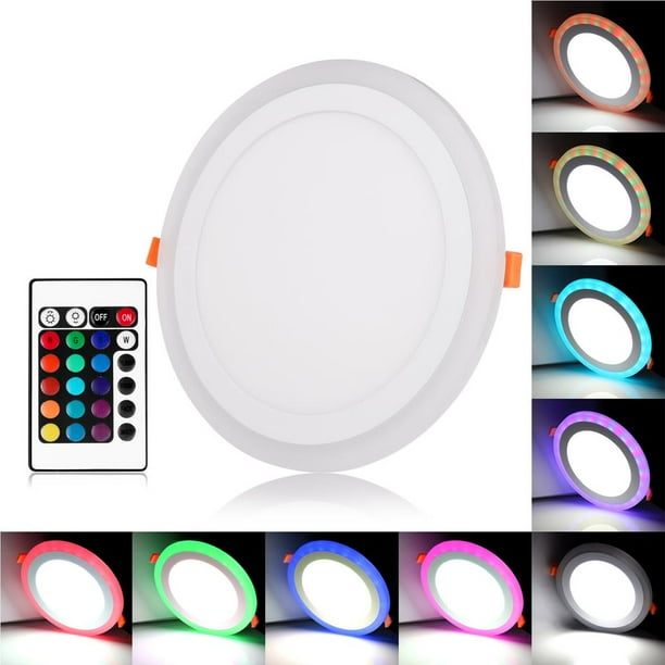 Panel De Luz Led Rgb De Doble Color Oculto Redondo Ultradelgado De 12 + 6W Lámpara Blanca Fría Luz Descendente Ac 100-265V Methold HA026219-02