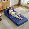 thumbnail image 6 of Miniyam Folding Sofa Bed, Convertible Sleeper Chair with Pillow Foldable Mattress with Back Support, Blue, 6 of 7