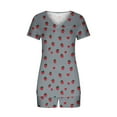 thumbnail image 6 of FAHXNVB Pajamas Set for Women 2 Piece Strawberry Printed Short Sleeve Lounge Set Soft Pjs V Nek Sleepwear Tops and Shorts Set S-XXL, 6 of 7