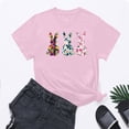 thumbnail image 2 of VBTAPA Women's Happy Easter Shirt Short Sleeve Funny Tops Rabbit Graphic Colored Eggs Print T-Shirts Easter Day Gifts Limited Time Sales Pink S, 2 of 6