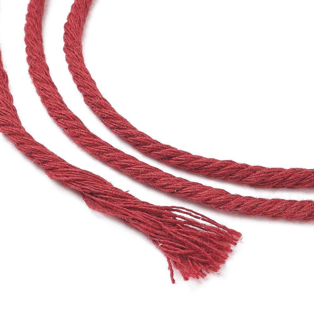 Cotton String Threads for Crafts Knitting Making Cerise 3mm about 109.36 Yards(100m)/Roll
