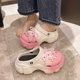 thumbnail image 4 of Lindos zapatos con agujeros y lazo degradado para mujer, zapatos de verano para el hogar, suela gruesa, antideslizantes, de EVA, para jardín, tacones para exteriores, sandalias de playa, zapatillas, 4 of 5