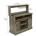 thumbnail image 6 of DEXTRUS Coffee Bar Cabinet Modern Sideboard Rustic Grey Oak with Power Outlet Wine Glass Rack Barn Door 47 Inch, 6 of 6
