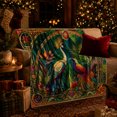 thumbnail image 3 of Exotic Tropical Birds Majestic Crane Art Jewel Tones, Cozy Bird Art Scene, Warm Flannel Blanket for Beach House and Living Room, Bird Lovers Thanksgiving Gift, Artistic Home Decor, 3 of 9