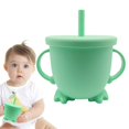 thumbnail image 4 of Taza de Silicona Hugo para Bebés Prueba de Alimentación de Aprendizaje Verde, 4 of 10