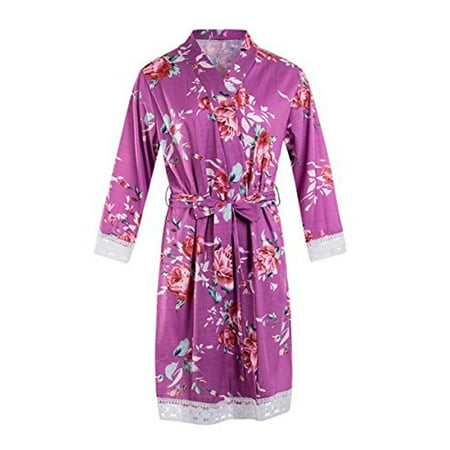 

Xingqing Women Lace Floral Short Nightdress Maternity Pajamas Bathrobe Nightwear XL