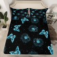 thumbnail image 2 of Manfei Dreamy Butterfly Child Bed Sheets, Blue Dandelion King Sheets, Mystic Starry Sky Sheet Set, Lightweight Room Decor, 4-Piece, 2 of 7
