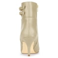 thumbnail image 3 of Unique Bargains Women's Pointy Toe Buckle Stiletto Heels Ankle Boots, 3 of 6