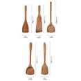 thumbnail image 3 of Wooden Spoon Set, Wooden Utensils for Cooking, 14 in Solid Wood, Utensil Sets for Cooking, Heat Resistant, Stovetop Cooking, Warm Brown, 1 Pc, 3 of 7