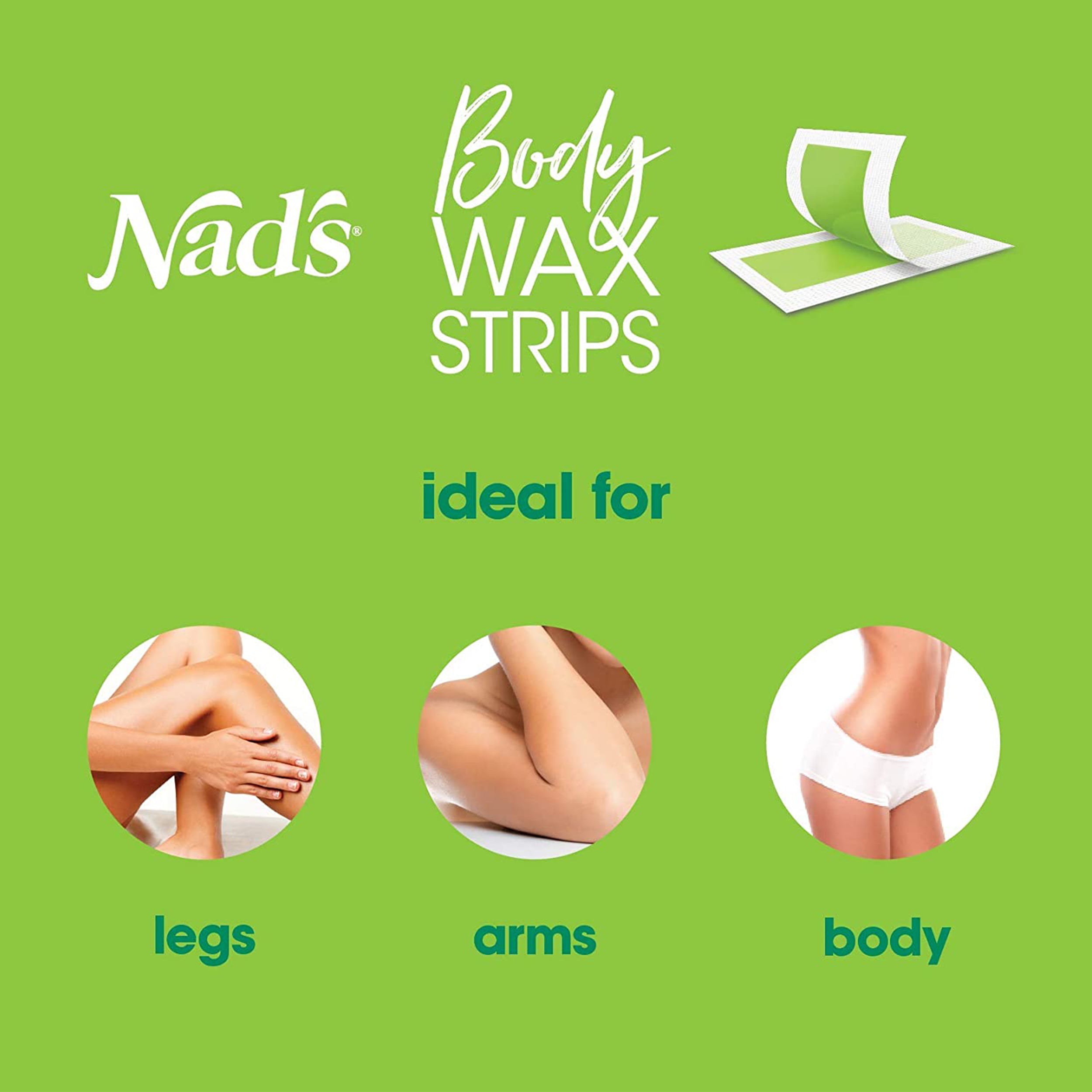 Nad's Body Wax Strips for Full Body Hair Removal, 20 ct