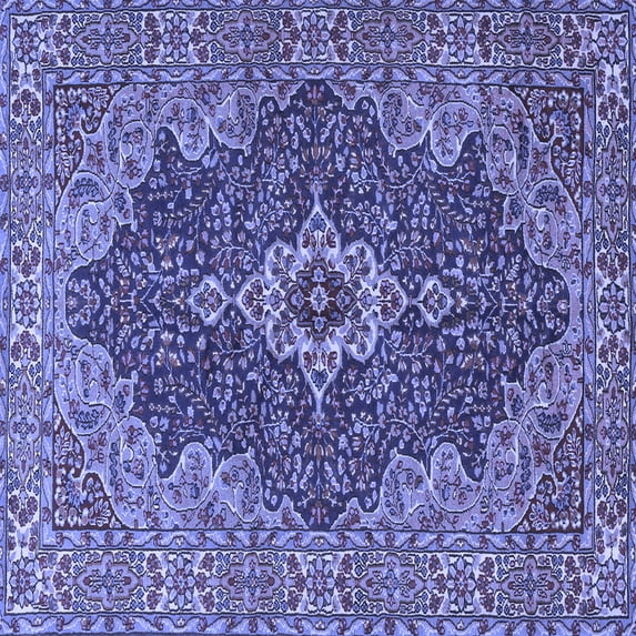 Ahgly Company Machine Washable Indoor Square Persian Blue Traditional Area Rugs, 5' Square