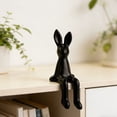 thumbnail image 5 of Easter Bunny Sitting Figurines, Rabbit Shelf Sitter Ornaments Home Decorations, Easter Spring Home Decor Supplies, Easy Clean Multi-Style Compatible Holiday Gift Ready Figurines,Black,8.3x3", 5 of 7