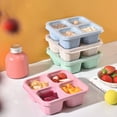 thumbnail image 4 of Moins de 5 Vaisselle Boîte Bento Boîte à Lunch pour Adultes Contenant de Préparation de Repas à 4 Compartiments pour Enfants Contenants de Rangement pour Aliments Réutilisables avec Couvercles Transparents Compatible Micro-Ondes, 4 of 8
