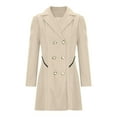 thumbnail image 6 of Black and Friday Clothing Sales Idoravan Trench Coats for Women Plus Size Clearance Women's Solid Color Lapel Pocket Long Jacket Cardigan Jacket Beige XXL, 6 of 6