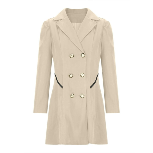 ジャケット・アウター sheer dress trench coat - beige ShomPort Women's Double Breasted Trench Coats Mid-Length
